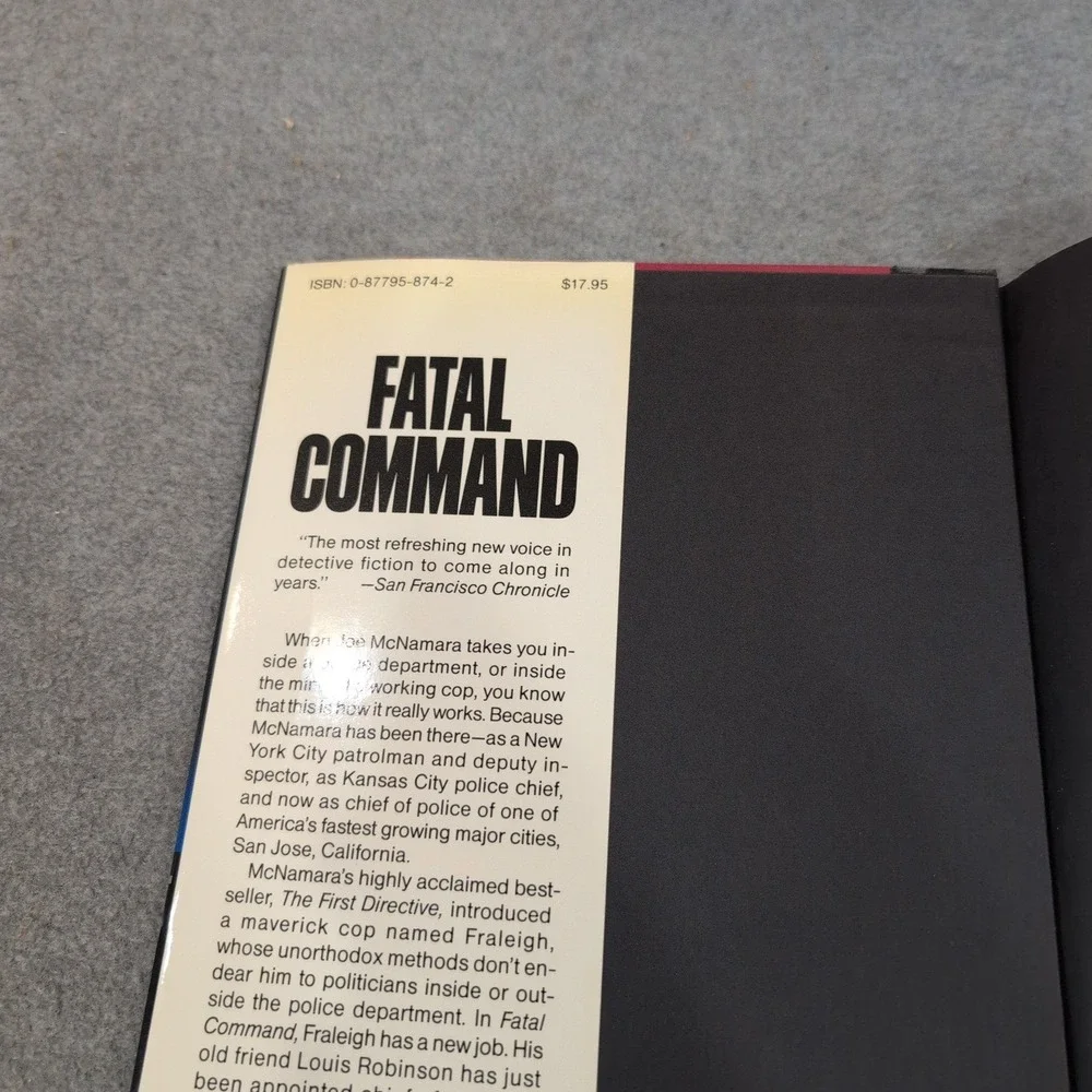 Fatal Command Joseph D McNamara First Edition First Printing 1987 Hardcover Book - Picture 3 of 4